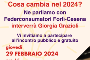 LUCE E GAS: fine del mercato tutelato. Cosa cambia nel 2024? 29 febbraio incontro a GAMBETTOLA